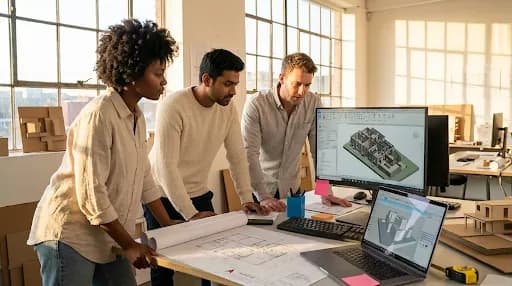 A team learning BIM modeling and coordination.