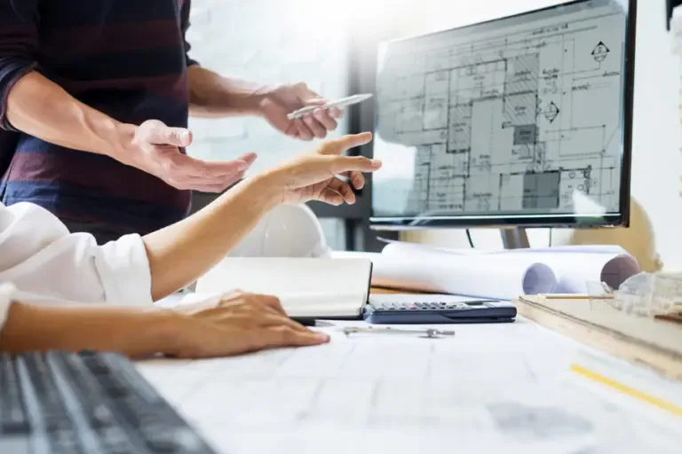 Civil engineers working on a project layout.