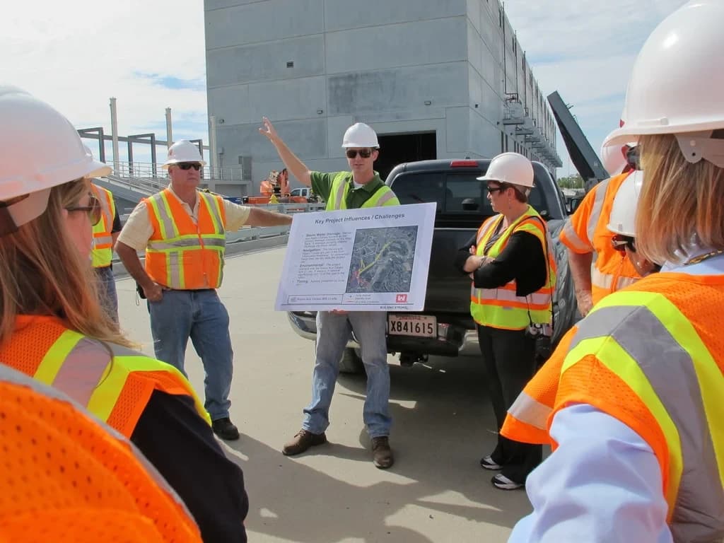 senior civil engineer leading a team