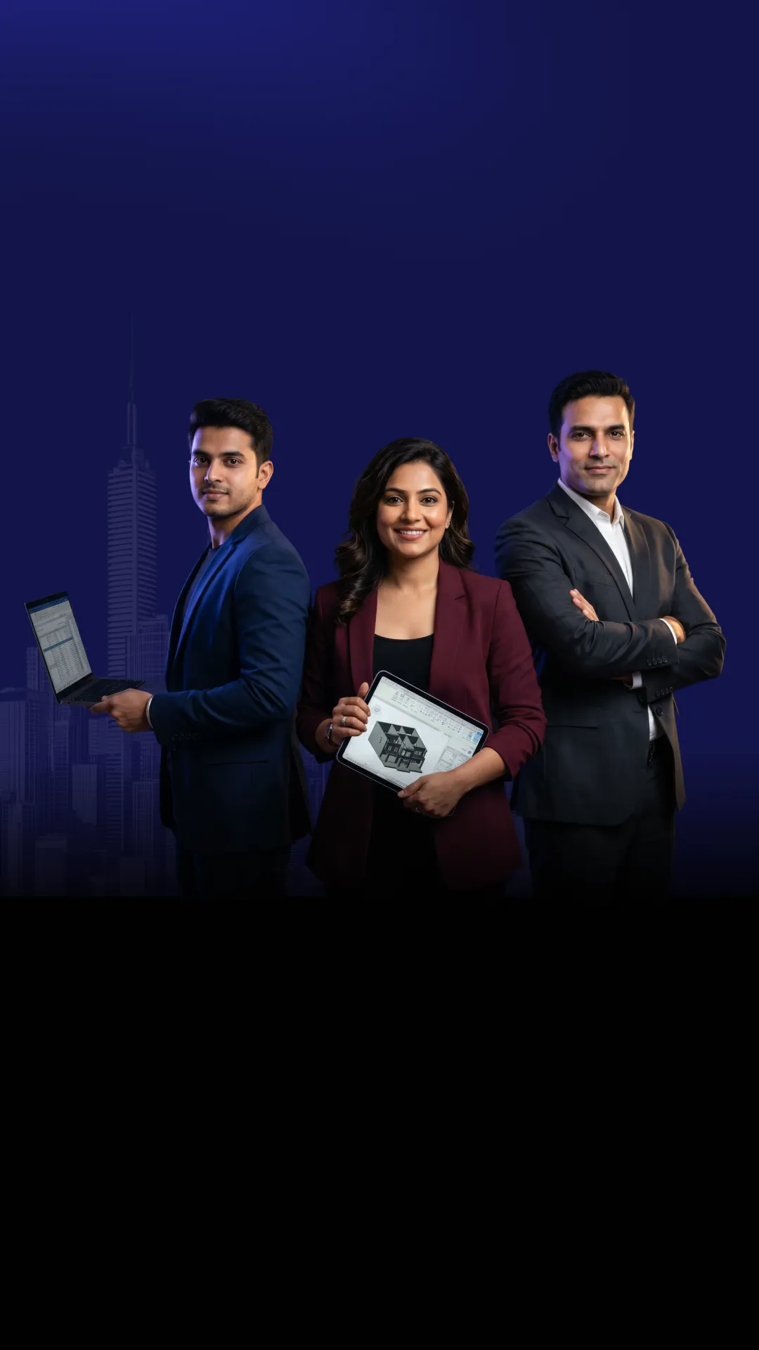 BuildAmbit BIM professionals against a city skyline